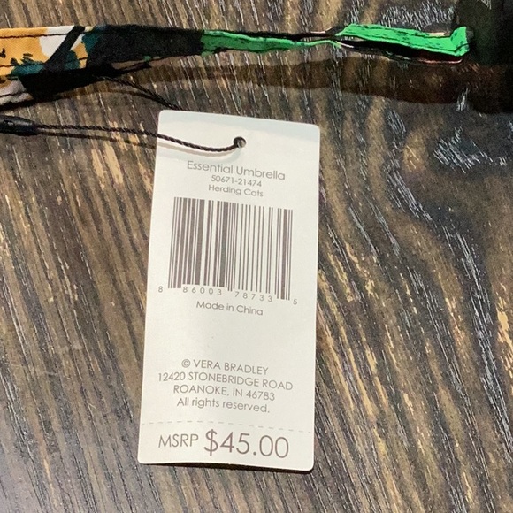 Vera Bradley Herding Cats Pattern Umbrella NWT - Picture 7 of 8